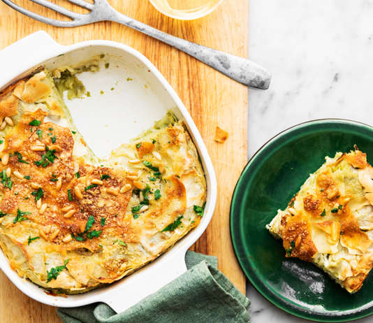 Lasagnette di carasau con crema iceberg