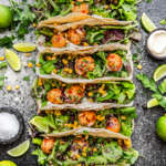 Tacos vegan di ceci con polpettine di peperoni